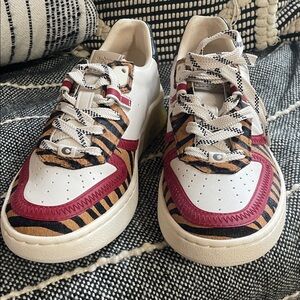 Coach Sneakers with Red and Animal Print
